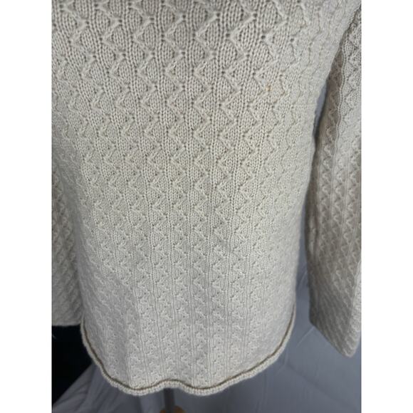 Eileen Fisher Italian Yard High Neck Chunky Knit Sweater Small Oatmeal - Picture 6 of 6